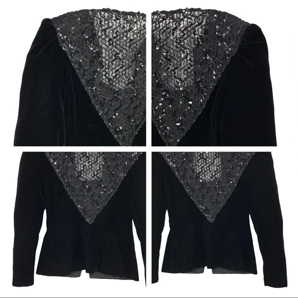 Vintage- Exquisite Rich Black Jacket- Made in the USA Union Made - Picture 9 of 14